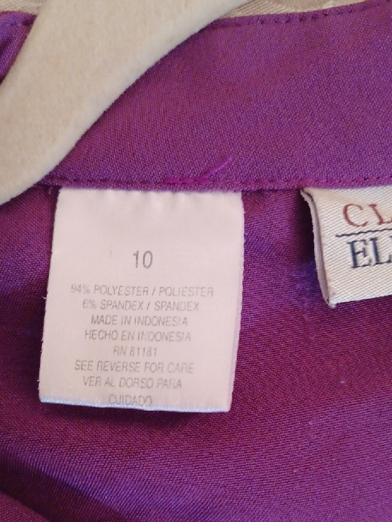 Classic Elements Purple Mandarin-Style Button Down Shirt - Picture 4 of 9